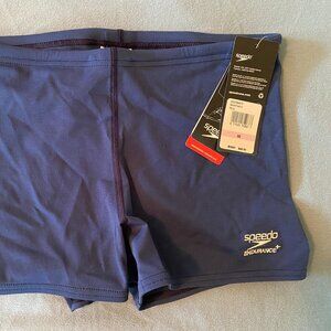 New Speedo Men's Square Leg Endurance Swimsuit in Navy size 32
